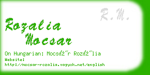 rozalia mocsar business card